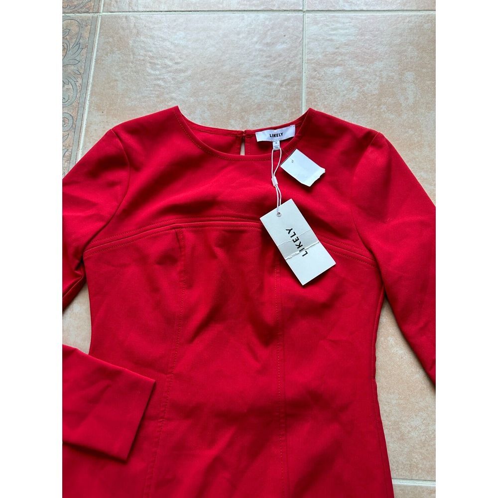 LIKELY ‎ Keller Long Sleeve Red Dress Size  4 - Picture 4 of 7